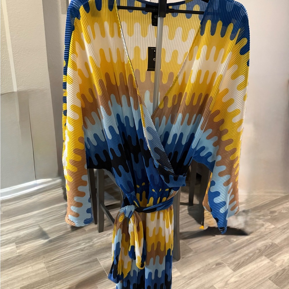 Ashley Stewart Vibrant Multicolor Wrap Dress